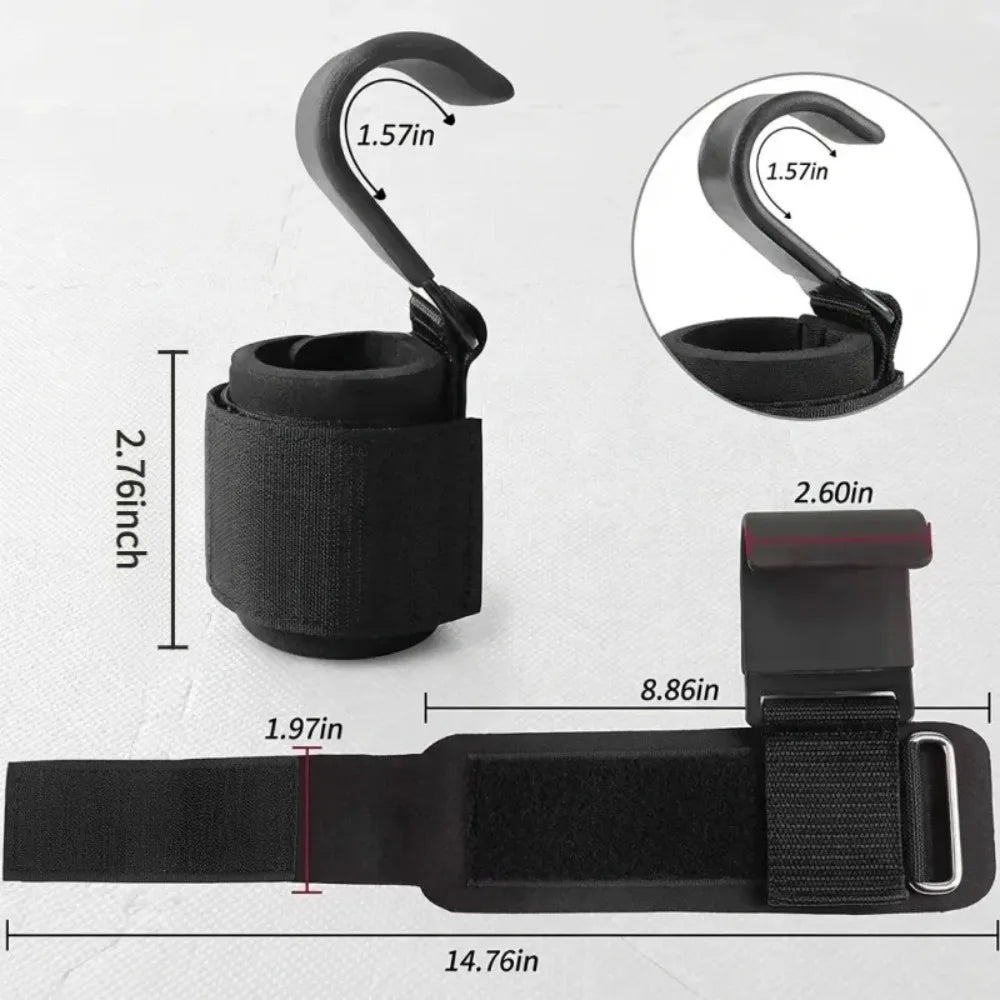 Weight Lifting Hooks Wrist Support Straps
