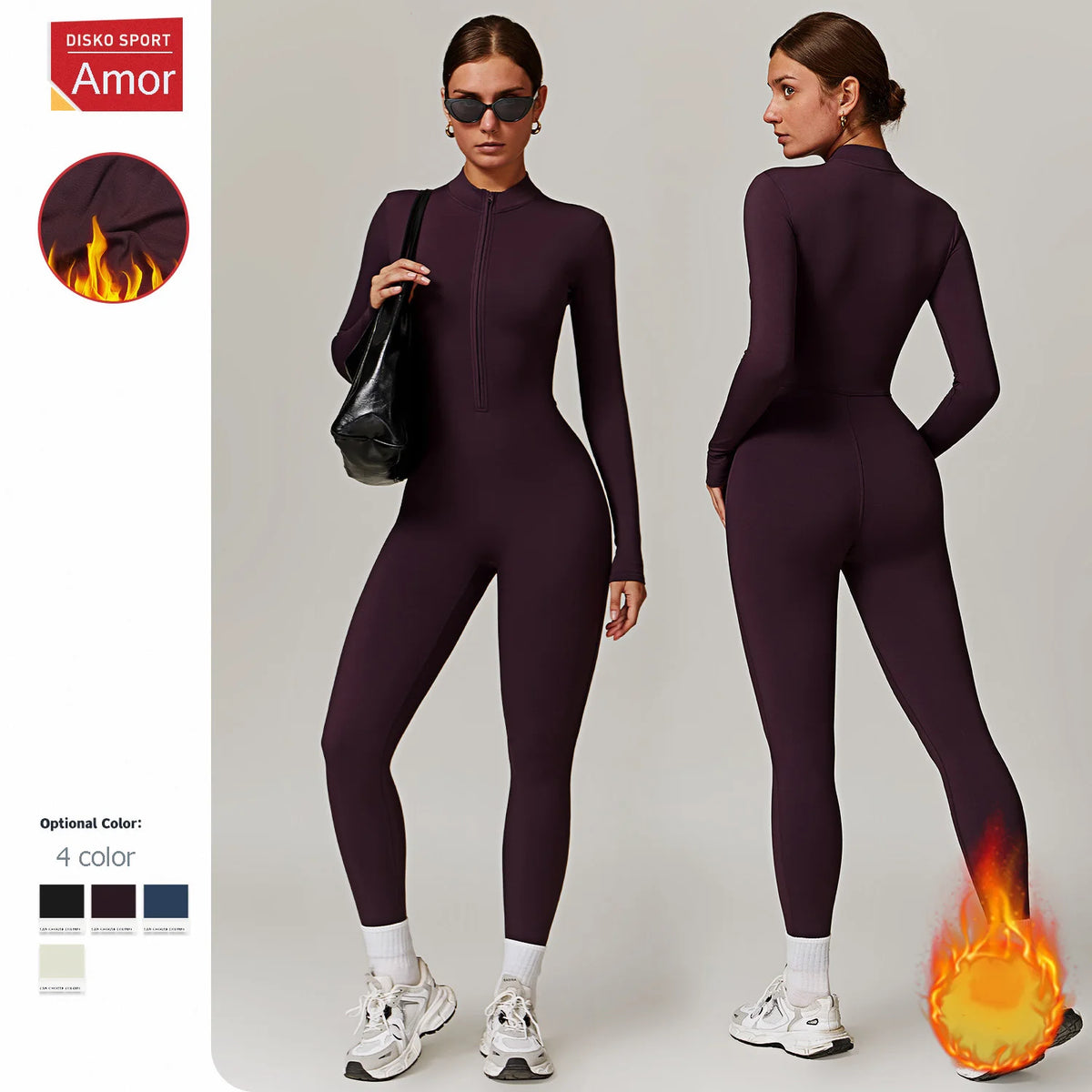Women's Warm One-Piece Yoga Jumpsuit