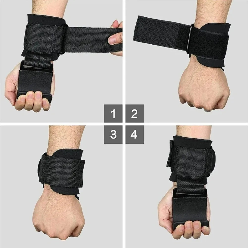 Weight Lifting Hooks Wrist Support Straps